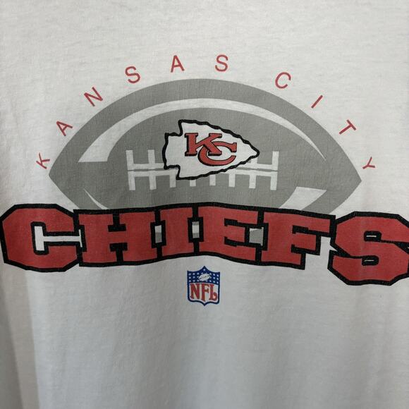 Vintage ‘90s Kansas City Chiefs Puma White Long Sleeve Shirt Large KC Arrowhead - Picture 1 of 5